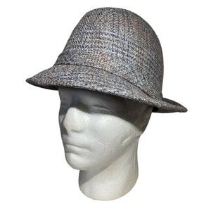 Vintage Dobbs Fifth Avenue Fedora Hat Men Large Tweed Gray Wool Resistol USA